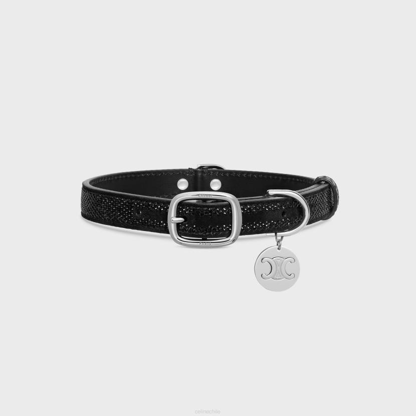 accesorios CELINE collar para perros medio fino de piel de becerro ante con strass negro hombres NL481719