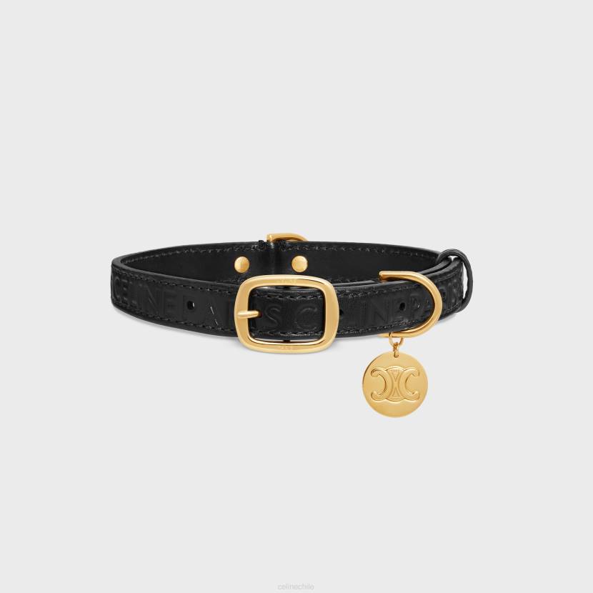 accesorios CELINE collar para perros medio fino de piel de becerro lisa con relieve negro hombres NL481709