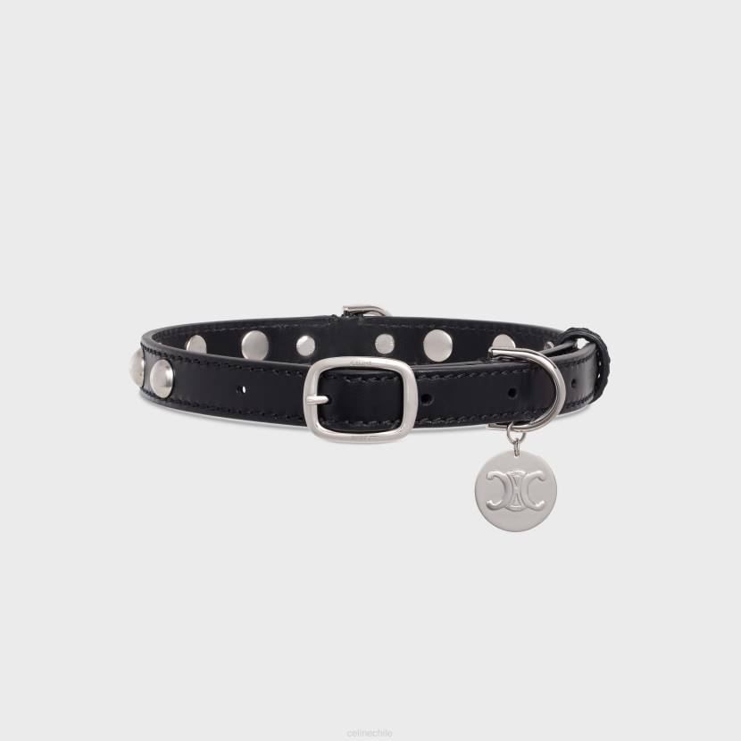 accesorios CELINE collar para perros medio fino de piel de becerro lisa con tachuelas negro hombres NL481745