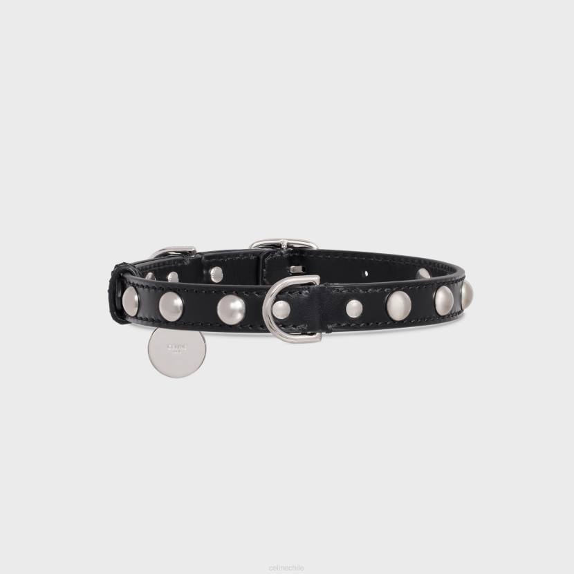 accesorios CELINE collar para perros medio fino de piel de becerro lisa con tachuelas negro hombres NL481745