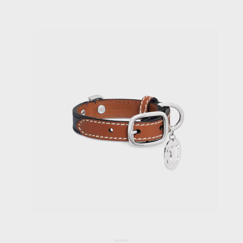 accesorios CELINE collar para perros nano extrafino de lona Triomphe y piel de becerro broncearse hombres NL481764
