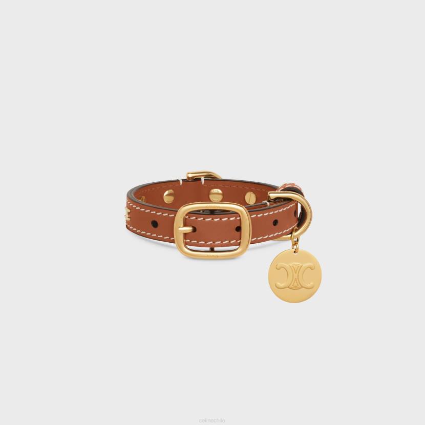 accesorios CELINE collar para perros nano extrafino de piel de becerro lisa con tachuelas triomphe broncearse hombres NL481724