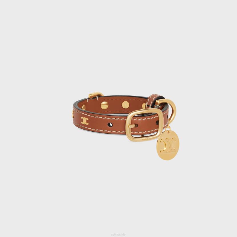 accesorios CELINE collar para perros nano extrafino de piel de becerro lisa con tachuelas triomphe broncearse hombres NL481724