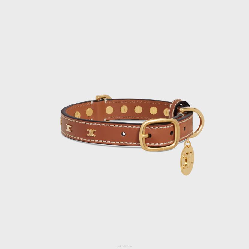 accesorios CELINE collar para perros pequeño y fino de piel de becerro lisa con tachuelas triomphe broncearse hombres NL481725