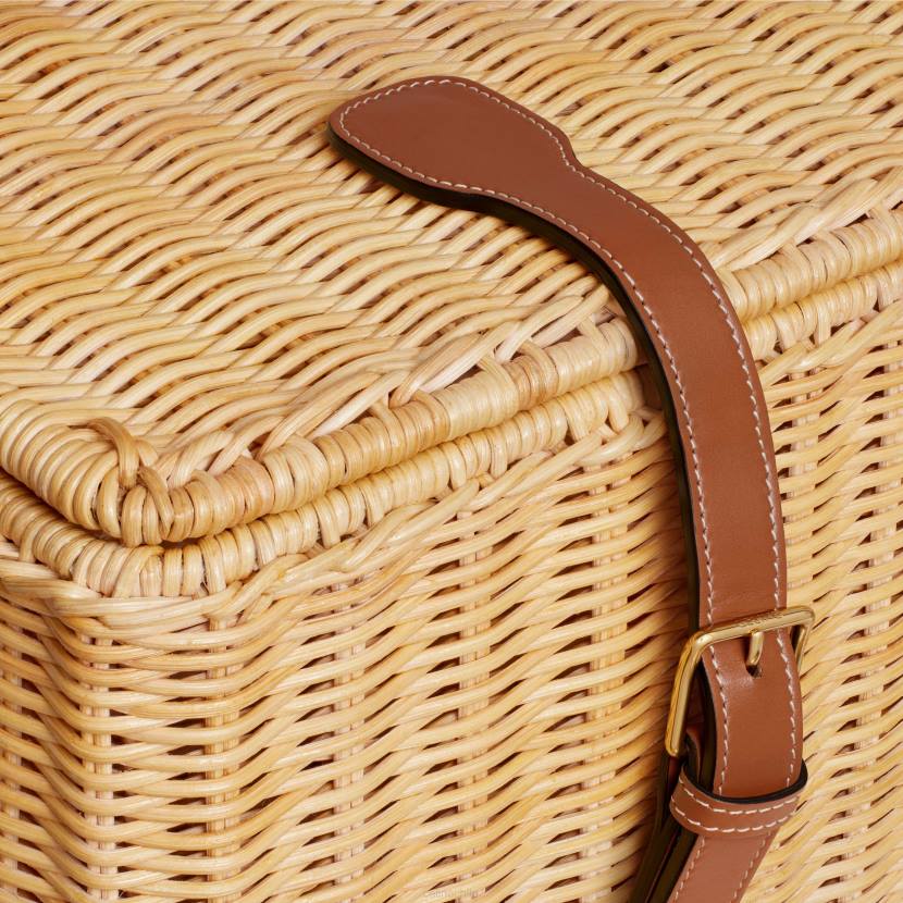 accesorios CELINE Caja de juguetes para perros de ratán y piel de becerro. broncearse hombres NL481773