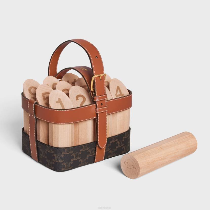 accesorios CELINE Acabado de quillas en lona Triomphe y piel de becerro. broncearse hombres NL481686