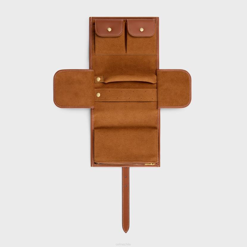 accesorios CELINE Estuche para joyas de lona Triomphe con estampado y piel de becerro leopardo hombres NL481596