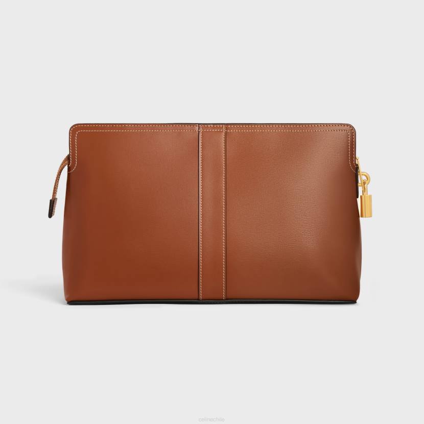 accesorios CELINE Neceser con cerradura de piel de becerro brillante broncearse hombres NL481565