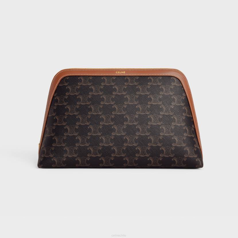 accesorios CELINE Neceser grande de lona Triomphe y piel de becerro broncearse hombres NL481571