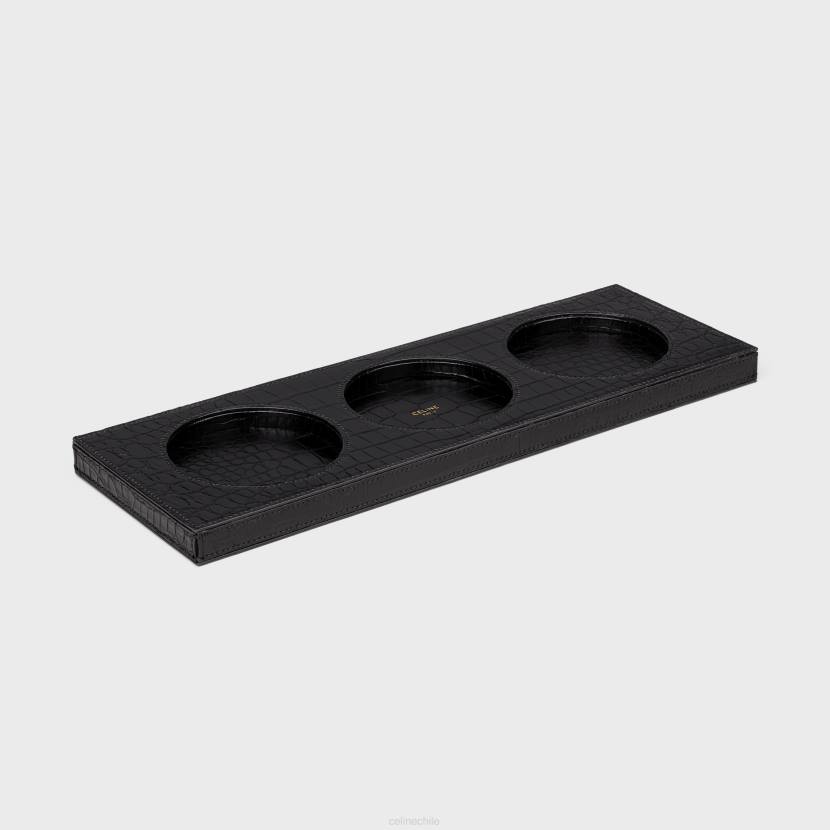 accesorios CELINE bandeja para velas en cocodrilo negro hombres NL481520