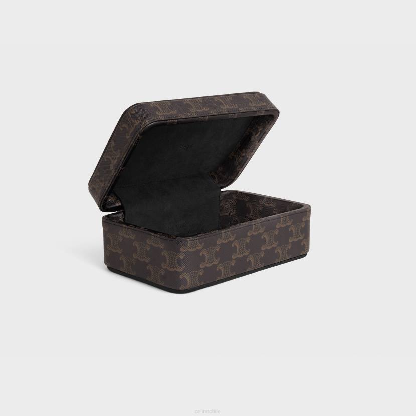 accesorios CELINE caja rectangular en lienzo triunfo negro/bronceado hombres NL481541