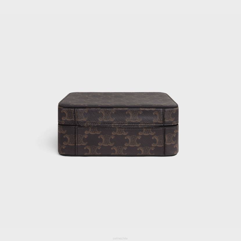 accesorios CELINE caja rectangular en lienzo triunfo negro/bronceado hombres NL481541