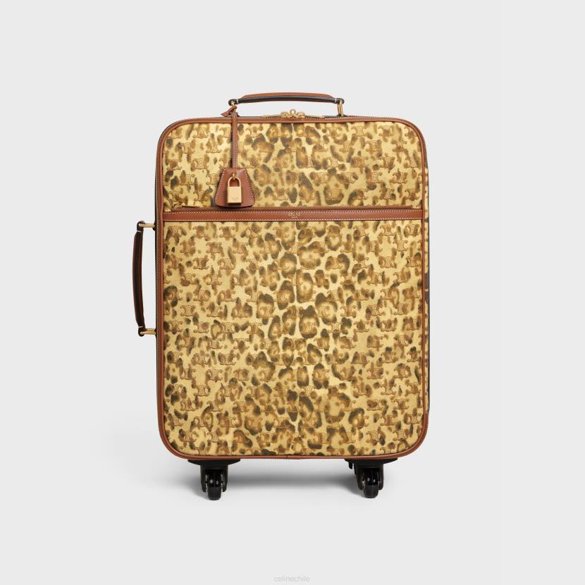 accesorios CELINE carrito pequeño de lona Triomphe con estampado y piel de becerro leopardo hombres NL481625