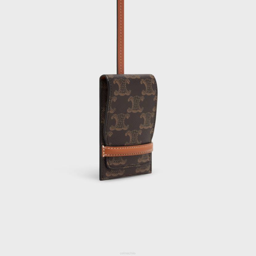 accesorios CELINE etiqueta de equipaje en lona Triomphe y piel de becerro broncearse hombres NL481635