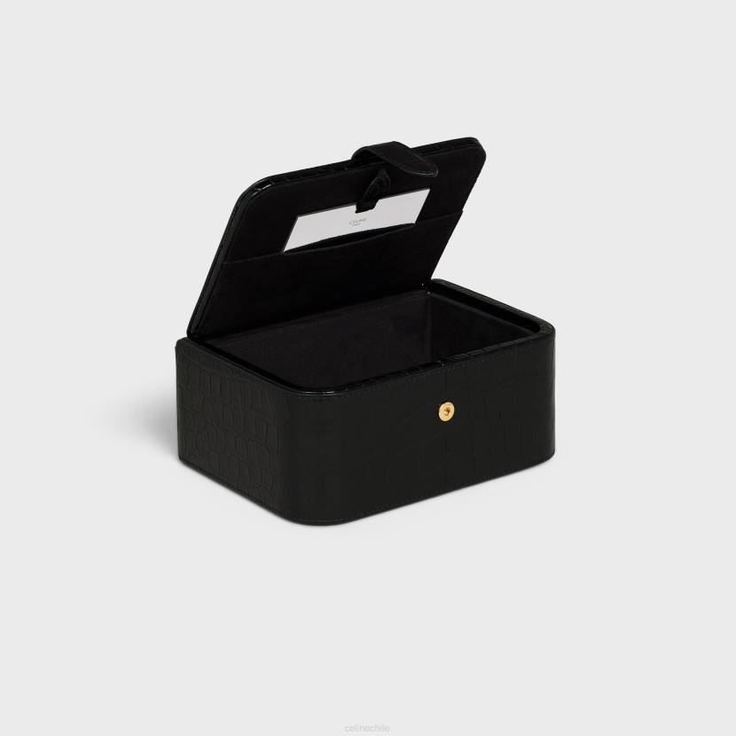 accesorios CELINE joyero grande de cocodrilo negro hombres NL481560