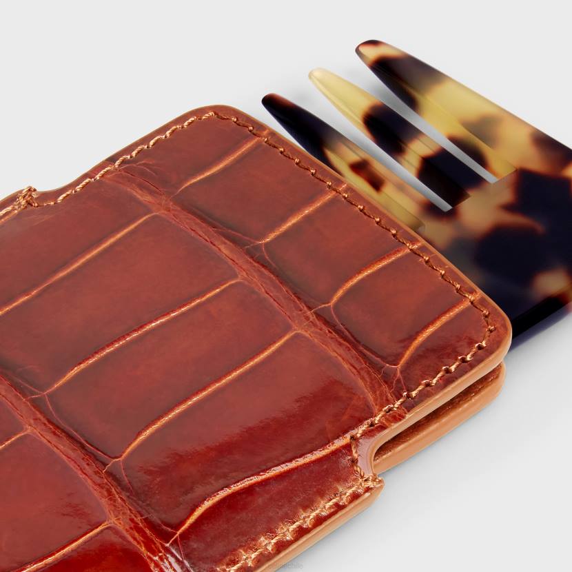 accesorios CELINE peineta pequeña de cocodrilo arce hombres NL481611