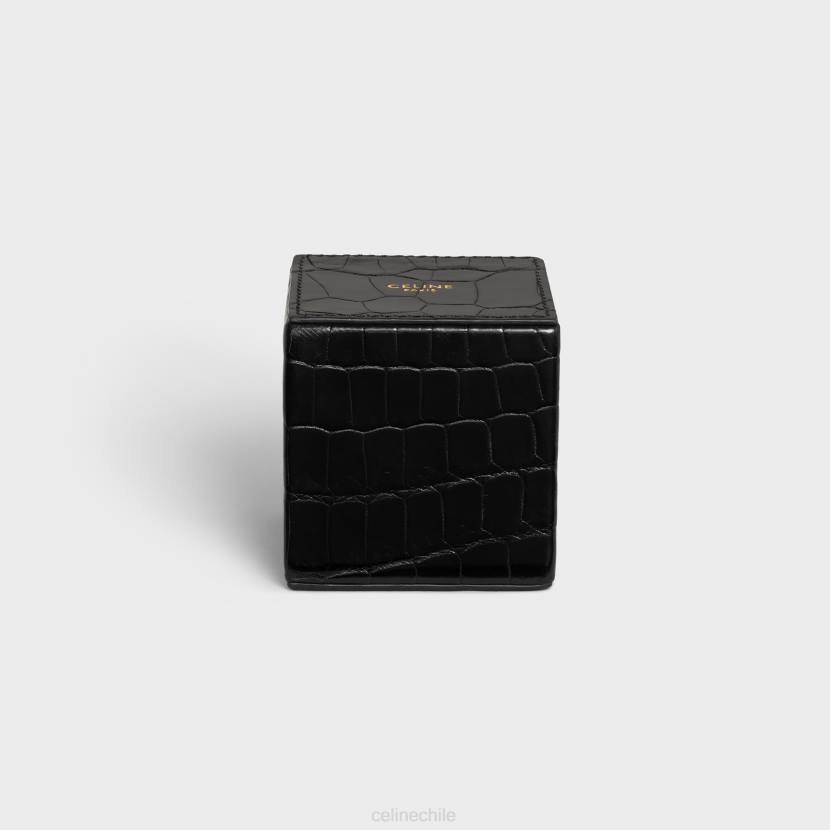 accesorios CELINE pisapapeles cuadrado de cocodrilo negro hombres NL481652