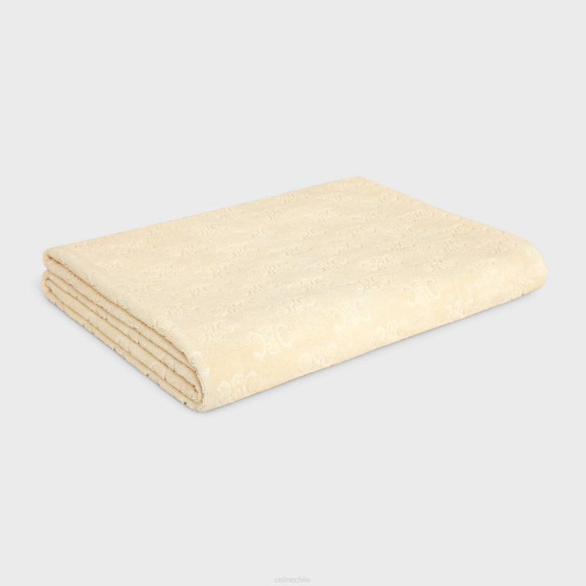 accesorios CELINE toalla de playa de rizo de algodón Monogram crudo hombres NL481691