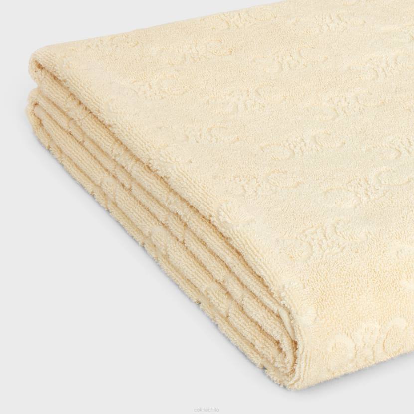 accesorios CELINE toalla de playa de rizo de algodón Monogram crudo hombres NL481691