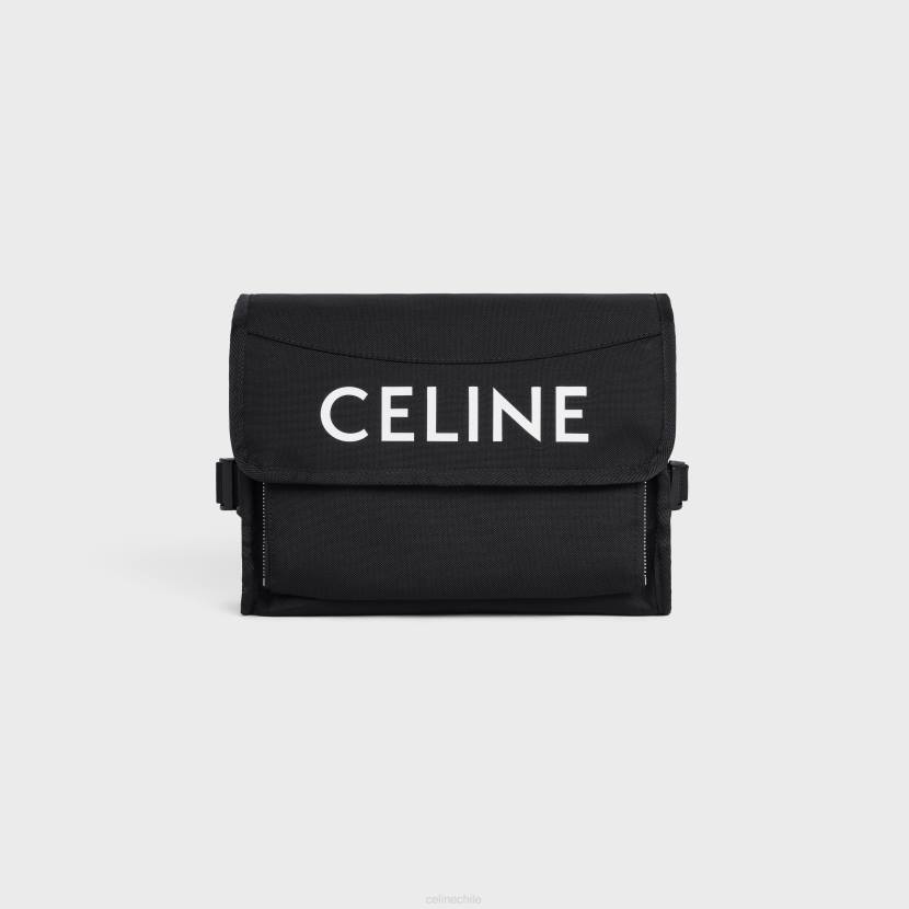 accesorios CELINE bandolera pequeña trekking de nailon con estampado negro hombres NL482102