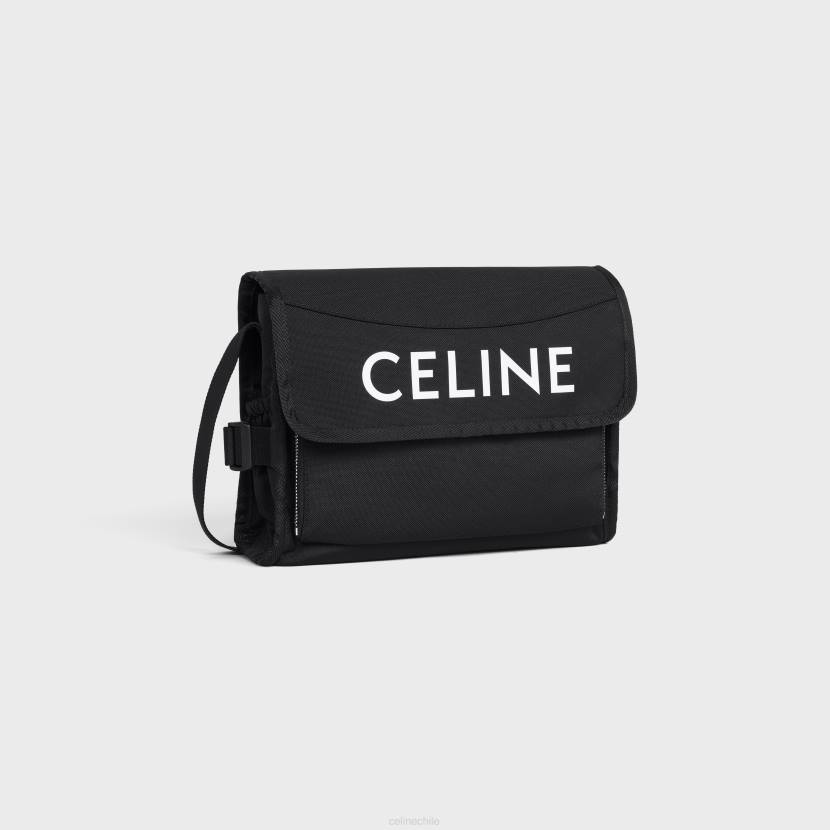 accesorios CELINE bandolera pequeña trekking de nailon con estampado negro hombres NL482102