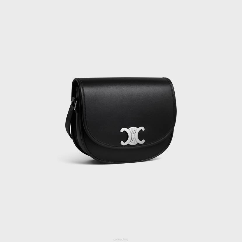 accesorios CELINE besace triomphe mediano de piel de becerro natural flexible negro hombres NL482105