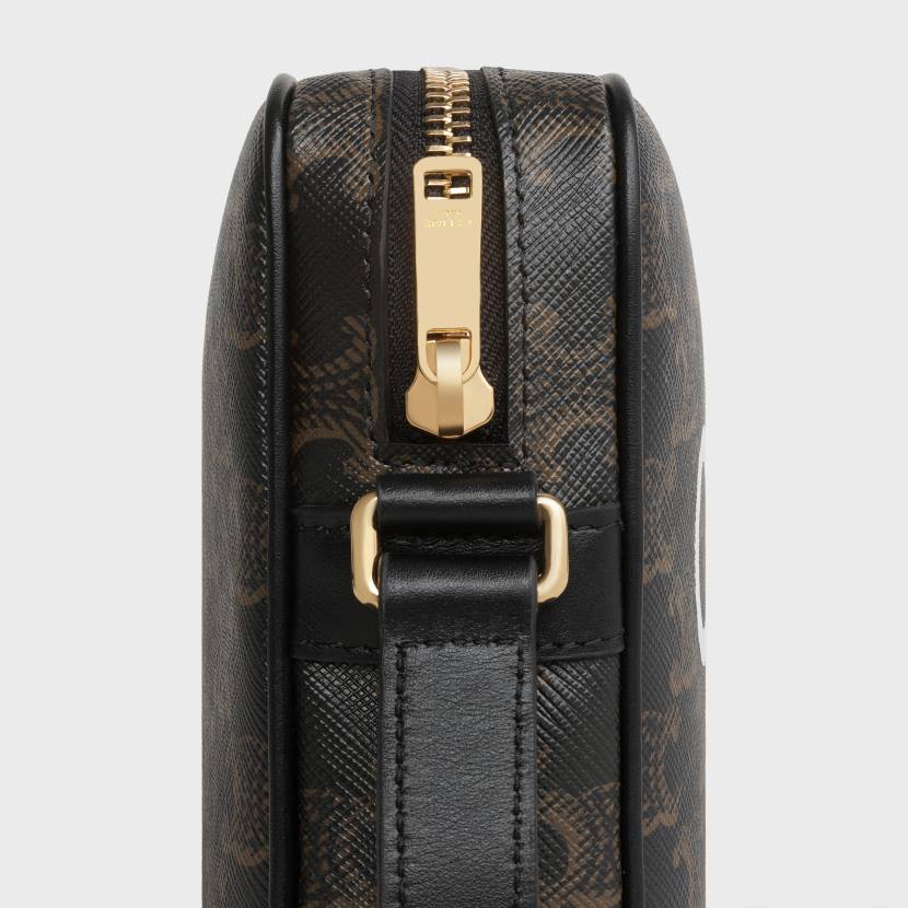 accesorios CELINE bolso bandolera mediano de lona Triomphe con estampado negro hombres NL482090