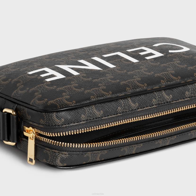 accesorios CELINE bolso bandolera mediano de lona Triomphe con estampado negro hombres NL482090