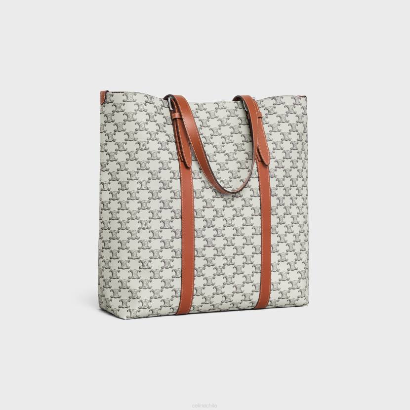 accesorios CELINE cabas con hebilla de lona Triomphe y piel de becerro tostado/crudo hombres NL482100