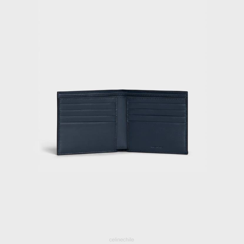 accesorios CELINE cartera plegable de piel de becerro granulada Azul marino hombres NL482163