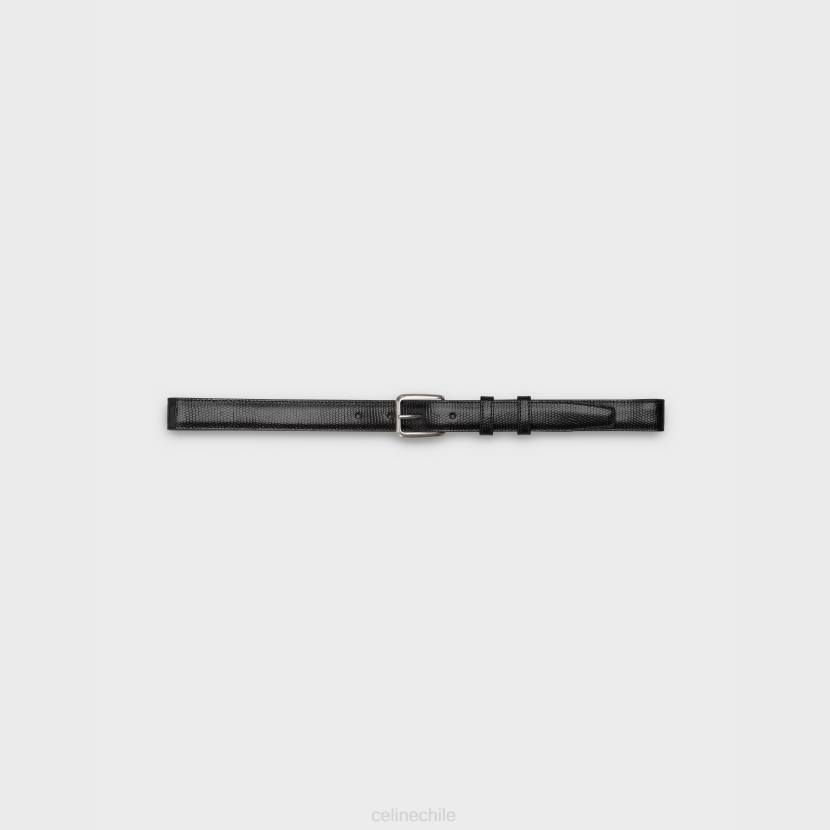 accesorios CELINE elegante cinturón con hebilla cuadrada de piel de becerro negro hombres NL482207