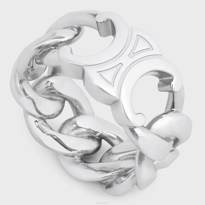 accesorios CELINE Anillo gourmette Triomphe de latón acabado en rodio. plata hombres NL482283