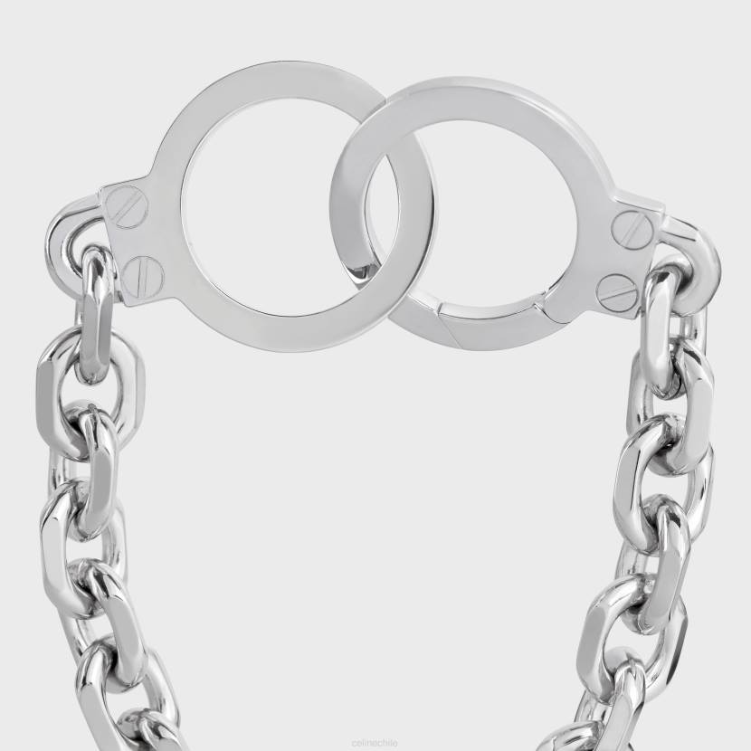 accesorios CELINE Pulsera de esposas dorada Chaine Triomphe en plata de primera ley con acabado de rodio plata hombres NL482290