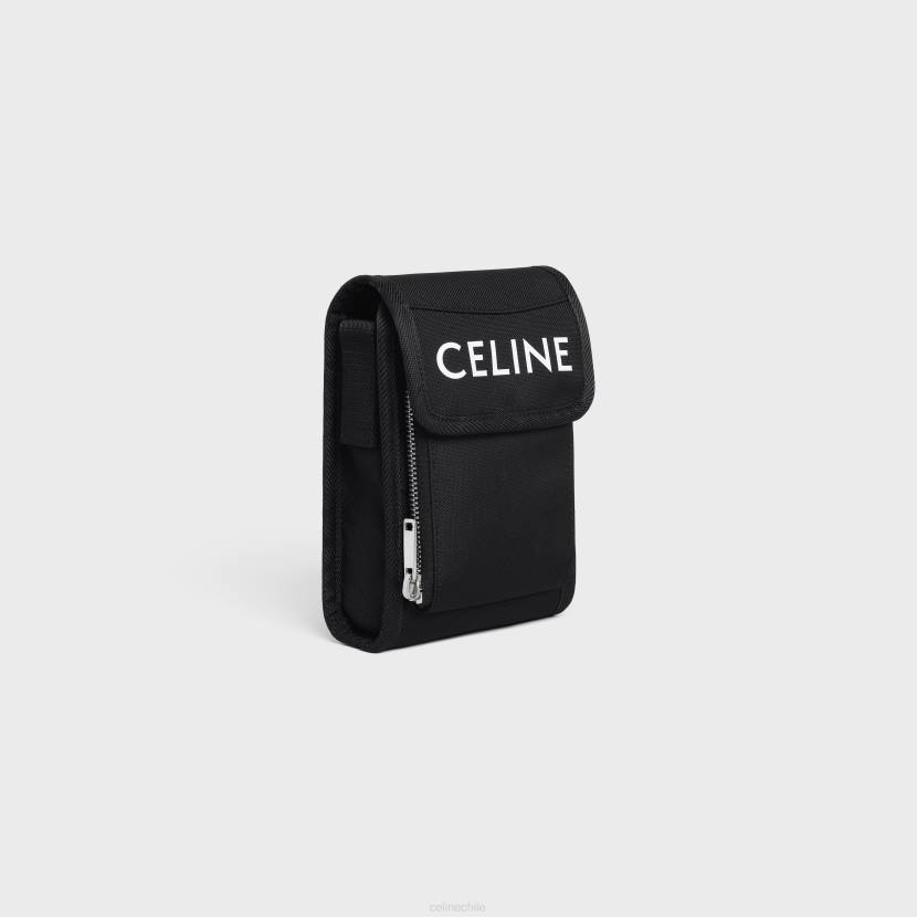accesorios CELINE funda para teléfono trekking de nailon con estampado negro hombres NL482170