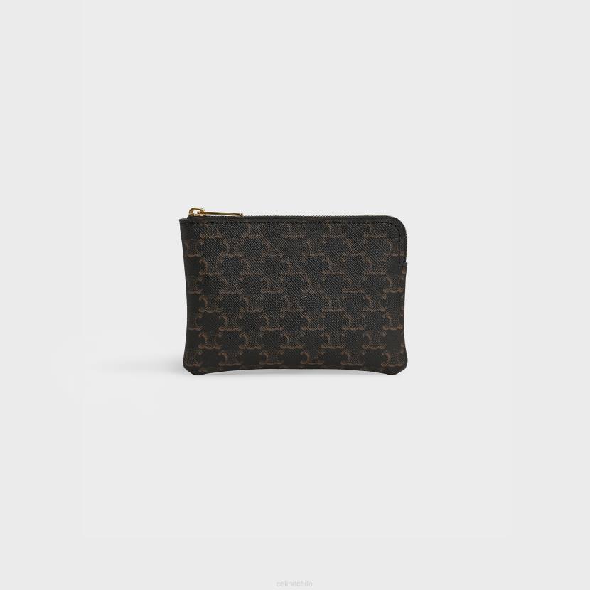 accesorios CELINE monedero y tarjetero de lona Triomphe negro hombres NL48503