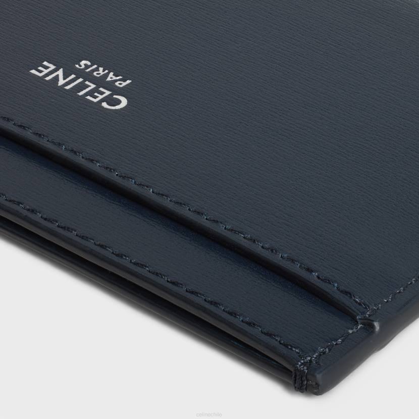 accesorios CELINE tarjetero de piel de becerro brillante azul sagrado hombres NL482149