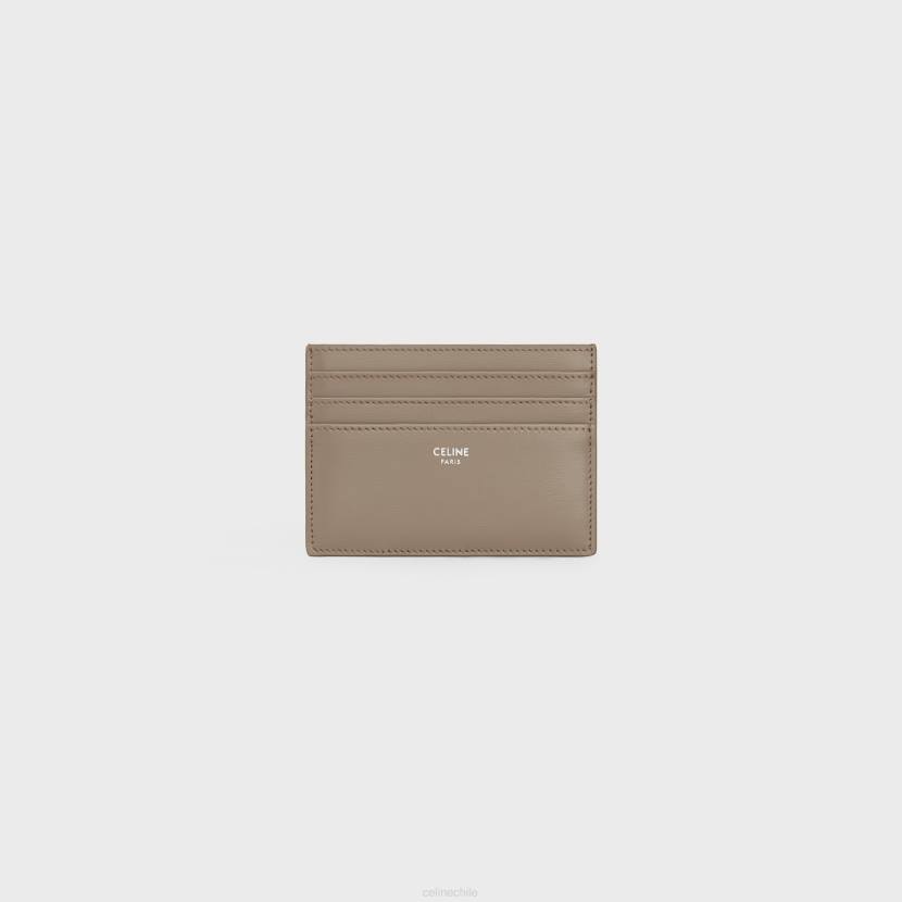 accesorios CELINE tarjetero grande de piel de becerro brillante topo ahumado hombres NL482152