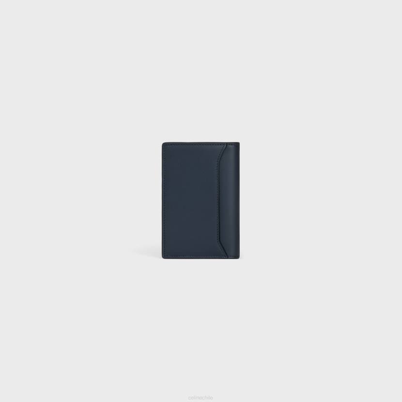 accesorios CELINE tarjetero vertical de piel de becerro brillante azul sagrado hombres NL482158