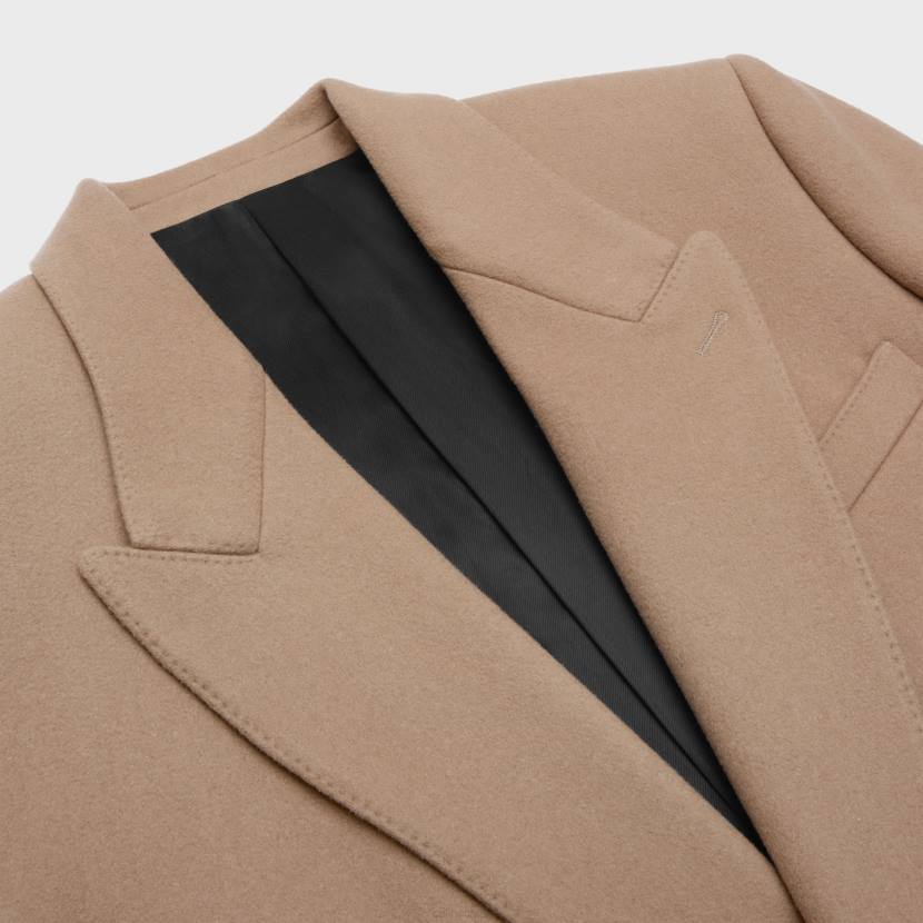 vestir CELINE abrigo cuadrado en tela de cachemira camello oscuro hombres NL481863