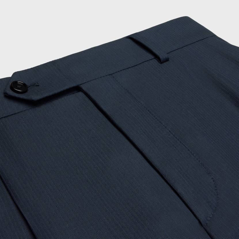 vestir CELINE pantalones cortos de lana a rayas azul marino oscuro mujer NL48589