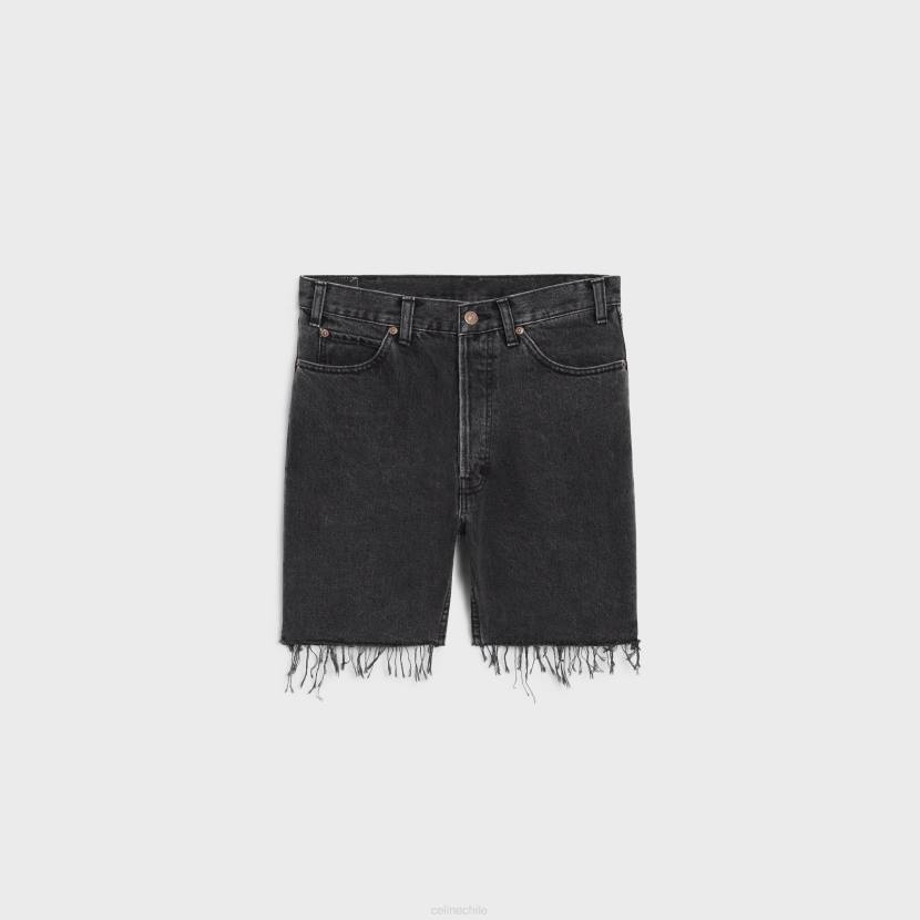vestir CELINE pantalones cortos wesley en denim lavado de carbón hombres NL482006