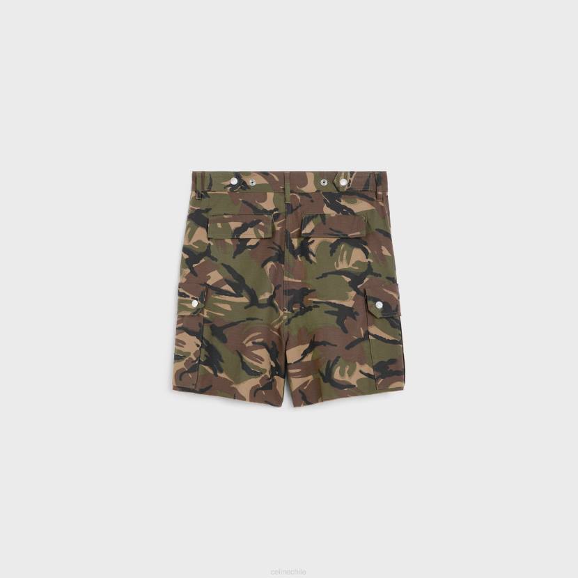 vestir CELINE shorts cargo en algodón de camuflaje beige/caqui/negro hombres NL482024
