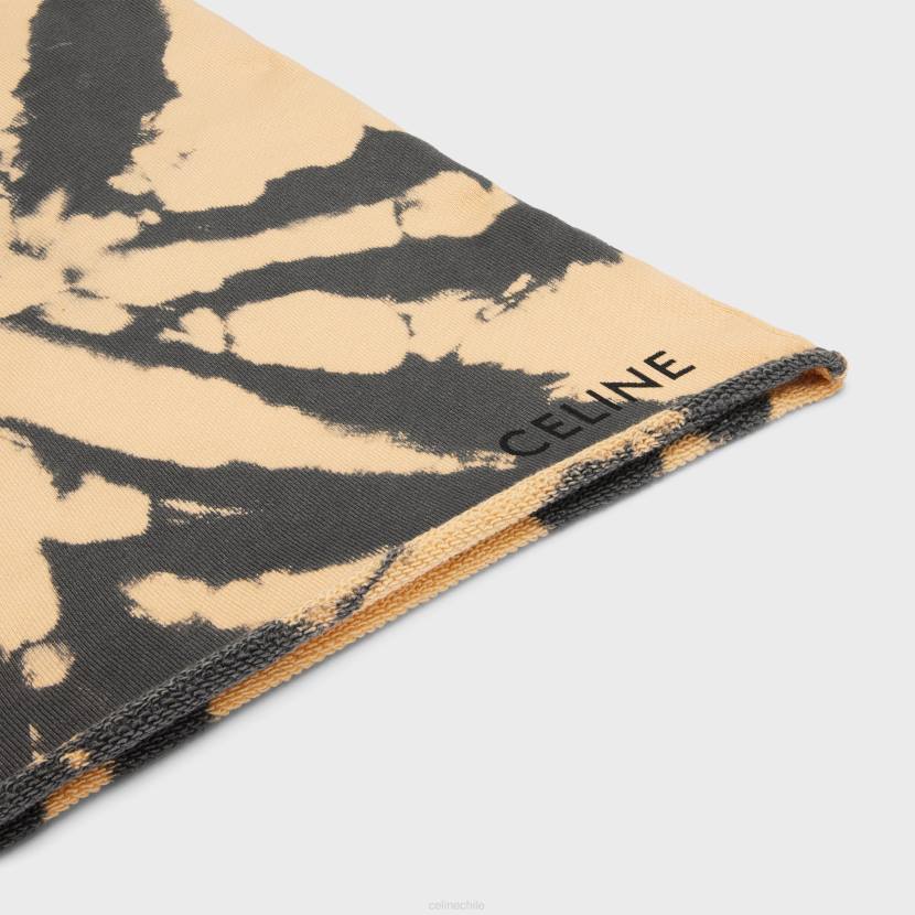 vestir CELINE shorts en felpa de algodón teñido anudado gris/beige/negro hombres NL482026