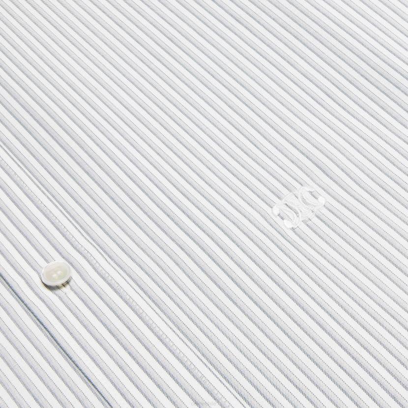 vestir CELINE camisa carnaby holgada de seda a rayas craie/cuarzo/gris hombres NL481909