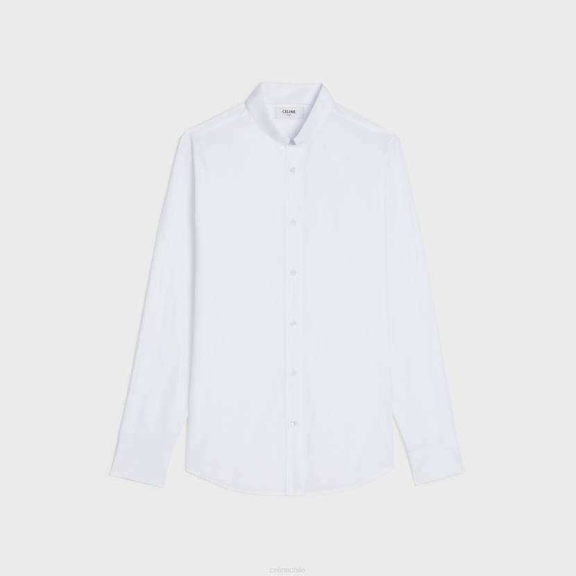 vestir CELINE camisa holgada con cuello invertido en popelín de algodón blanco hombres NL481911