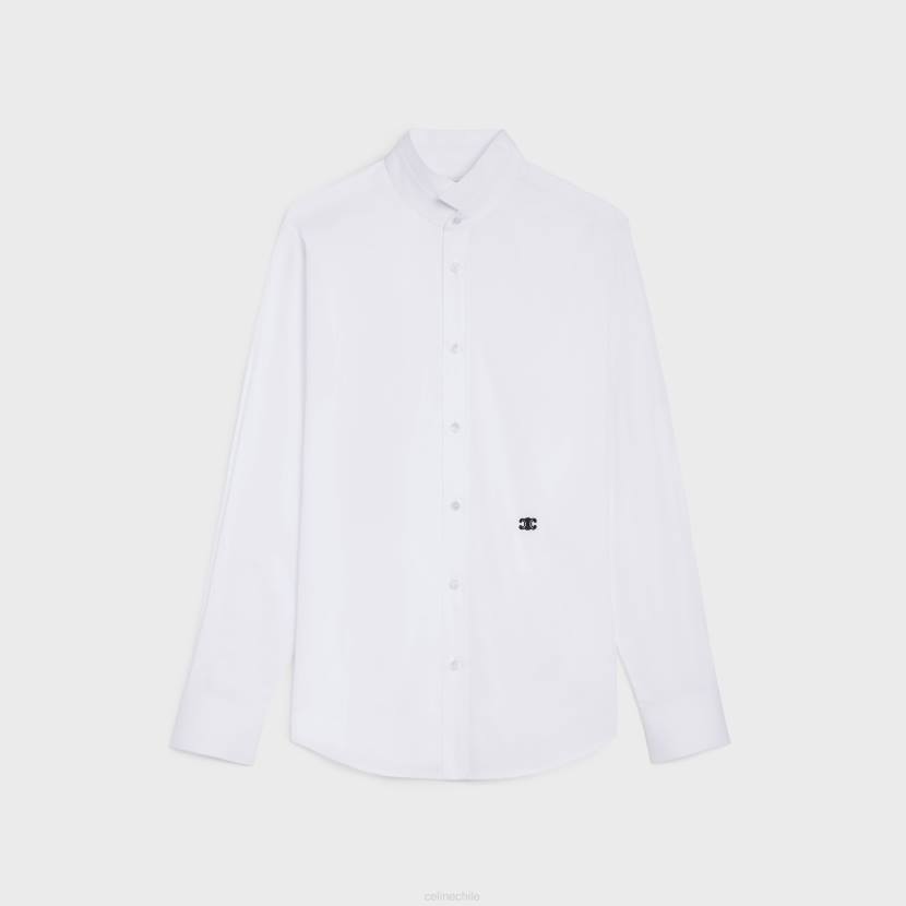 vestir CELINE camisa holgada con cuello vuelto en popelina de algodón blanco hombres NL481915
