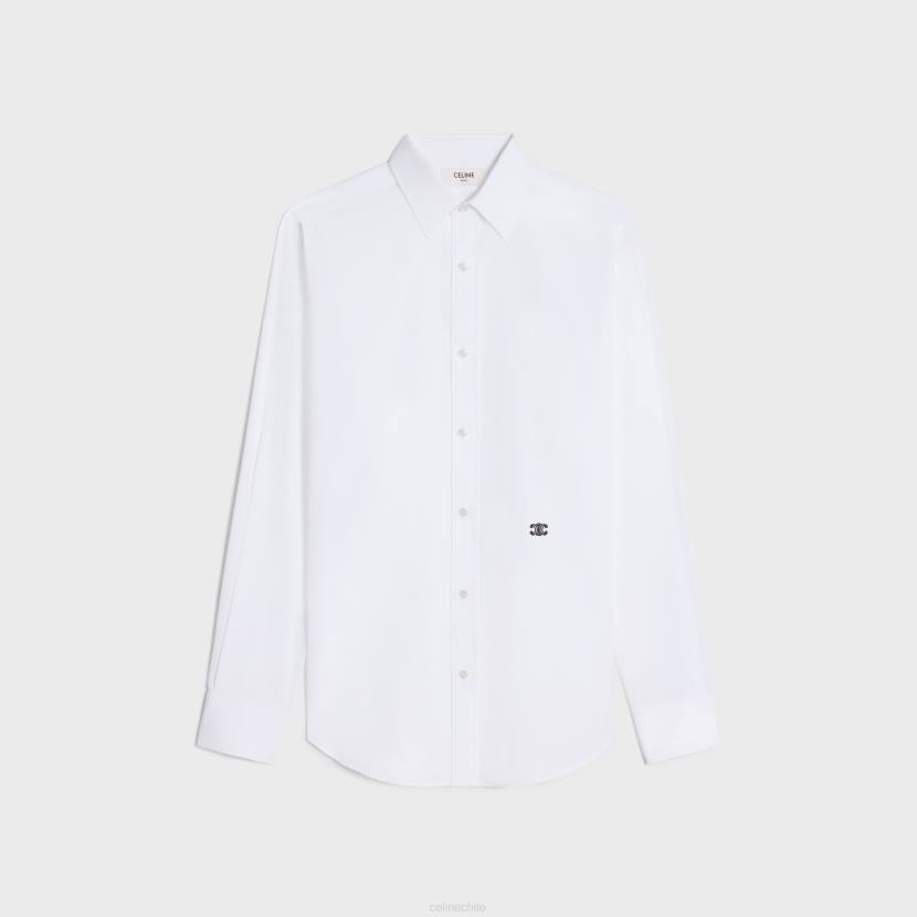 vestir CELINE camisa holgada de popelina de algodón blanco hombres NL481799