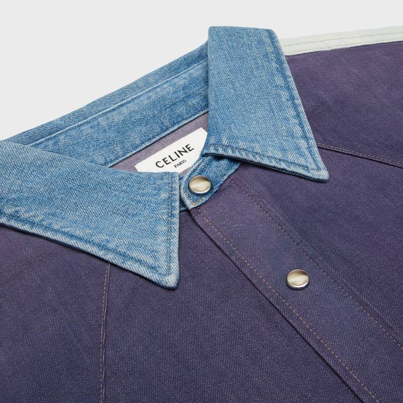 vestir CELINE camisa vaquera vaquera lavado de enfrentamiento hombres NL481991