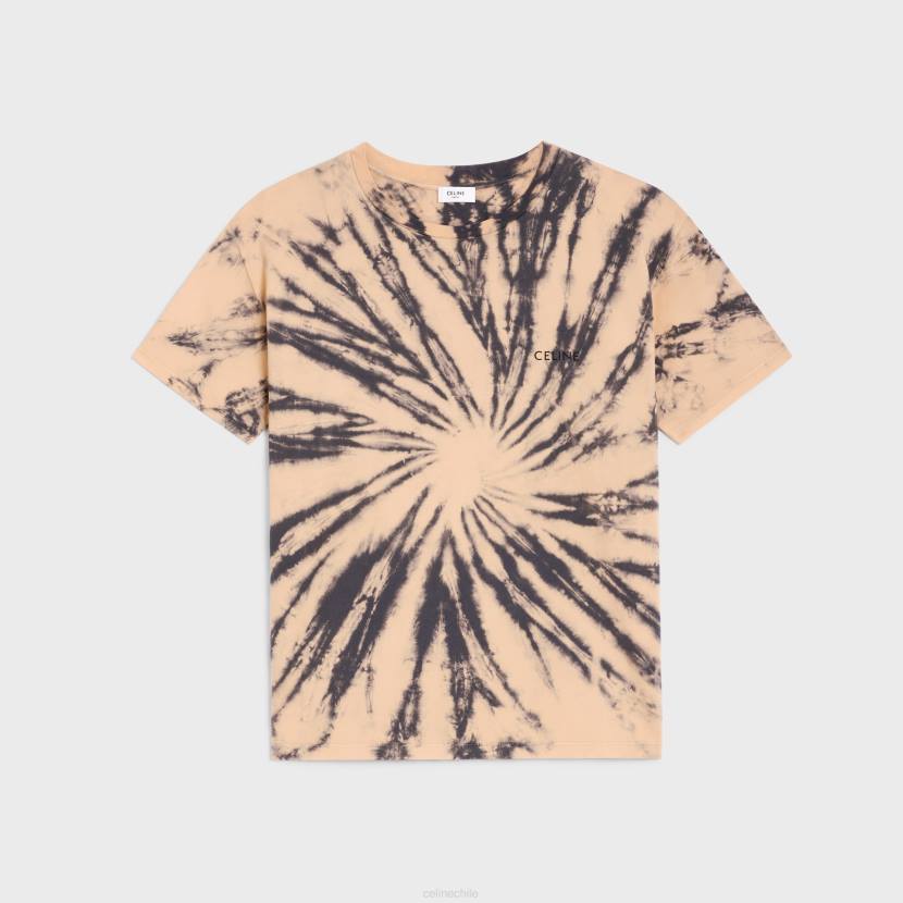 vestir CELINE camiseta holgada de algodón tie-dye gris/beige/negro hombres NL481927