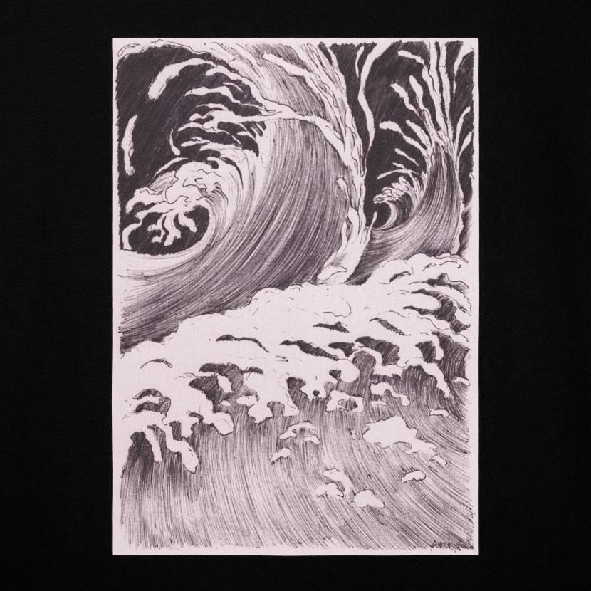 vestir CELINE camiseta ondulada suelta en punto de algodón blanco negro hombres NL481925